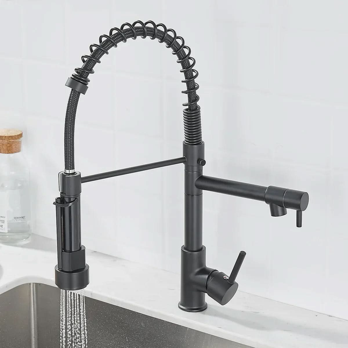 Kitchen Faucet Brass Dual Spout Two Stream Options