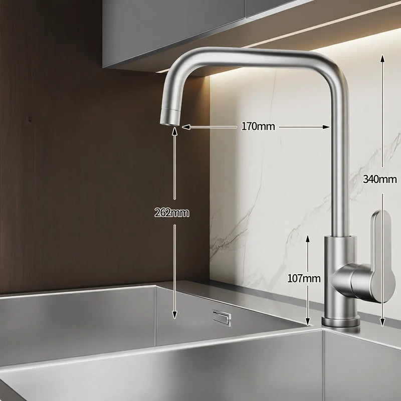 Kitchen Faucet High Arc Ceramic Valve Rust-Resistant