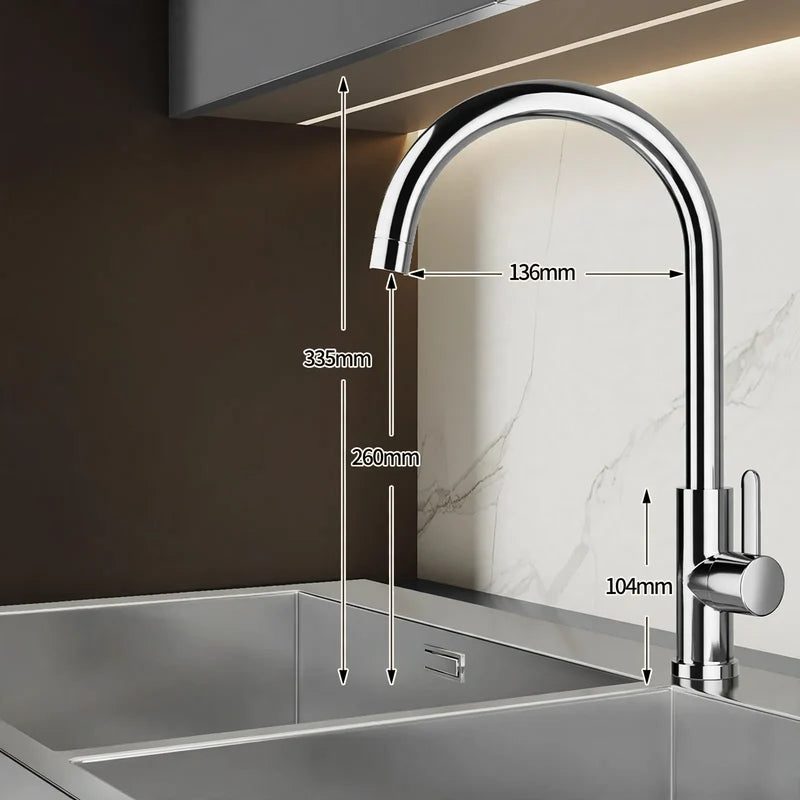 Kitchen Faucet High Arc Ceramic Valve Rust-Resistant