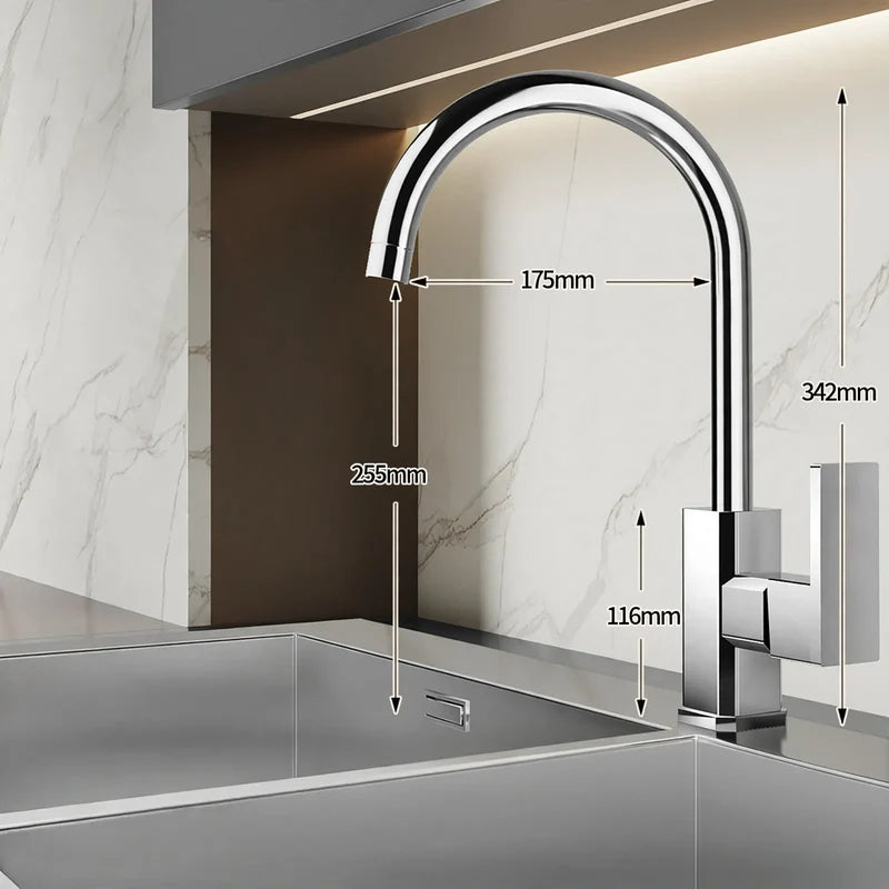 Kitchen Faucet High Arc Ceramic Valve Rust-Resistant