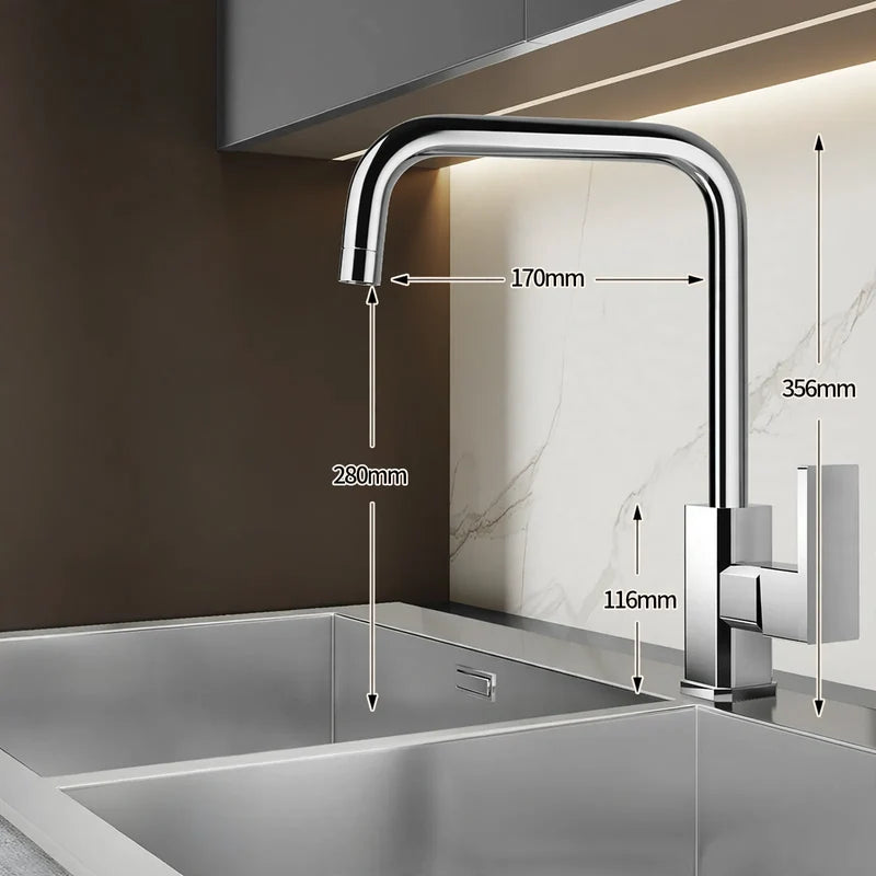 Kitchen Faucet High Arc Ceramic Valve Rust-Resistant