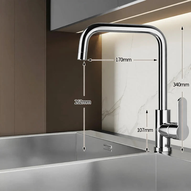 Kitchen Faucet High Arc Ceramic Valve Rust-Resistant