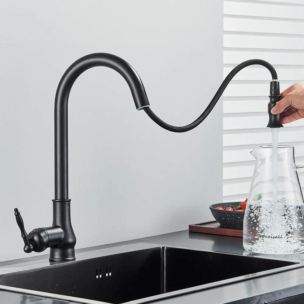 Kitchen Faucet Pull-Out Spray Head High-Arc Brass Construction