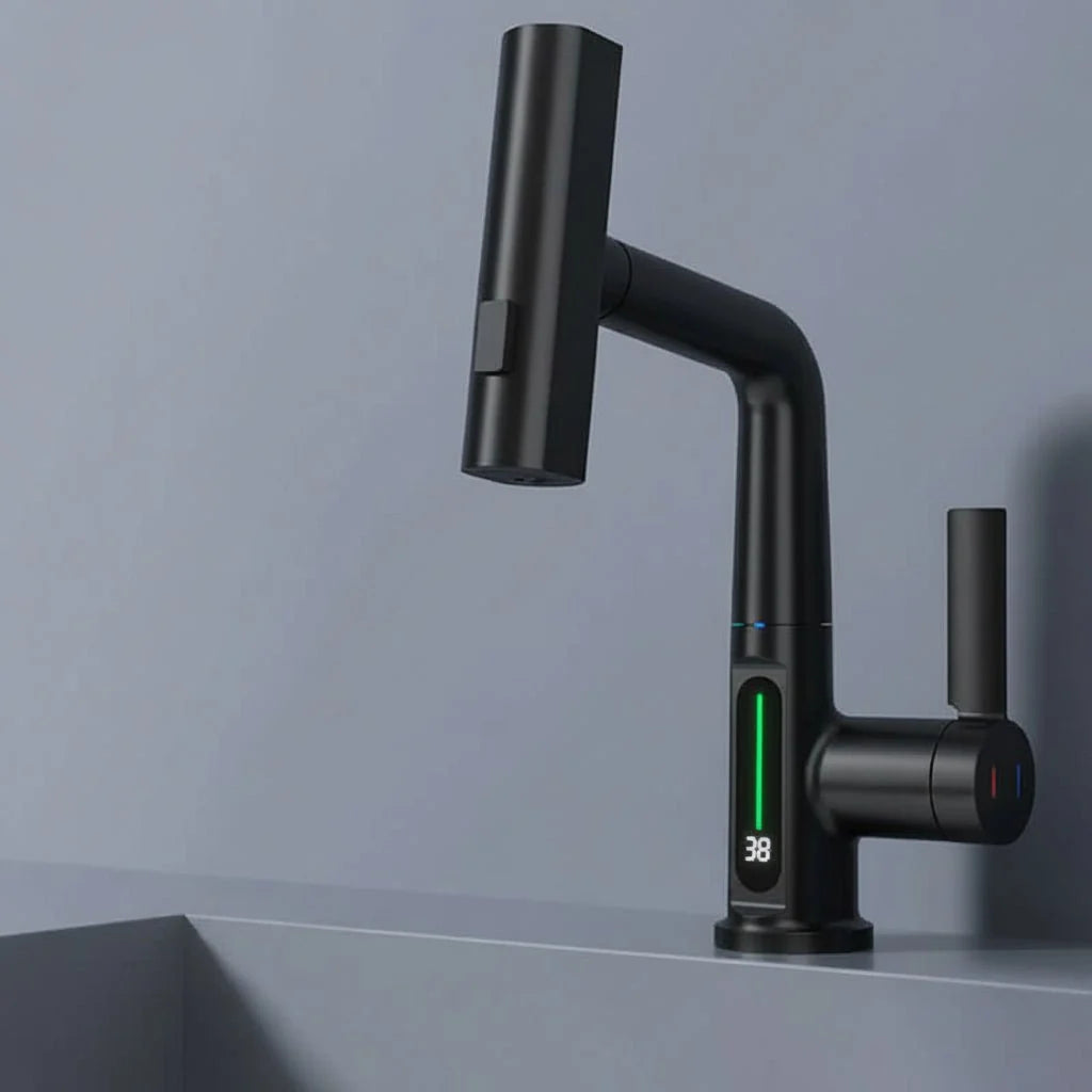 Kitchen Faucet Pull-Out Sprayer 360° Swivel LED Temperature Display