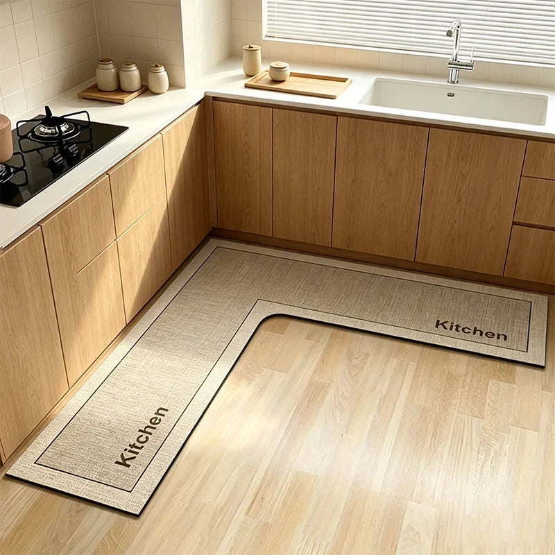 Kitchen Mat L-Shaped Diatomite Quick-Dry Non-Slip