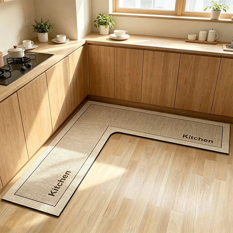 Kitchen Mat L-Shaped Diatomite Quick-Dry Non-Slip