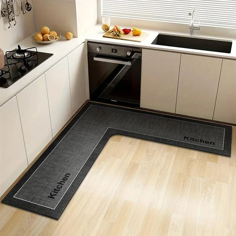 Kitchen Mat L-Shaped Diatomite Quick-Dry Non-Slip