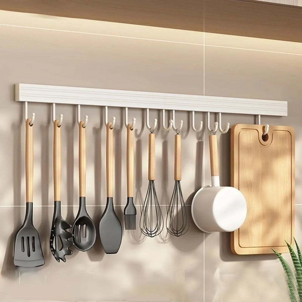 Kitchen Utensil Rack No-Drill Wall-Mounted Rust-Resistant