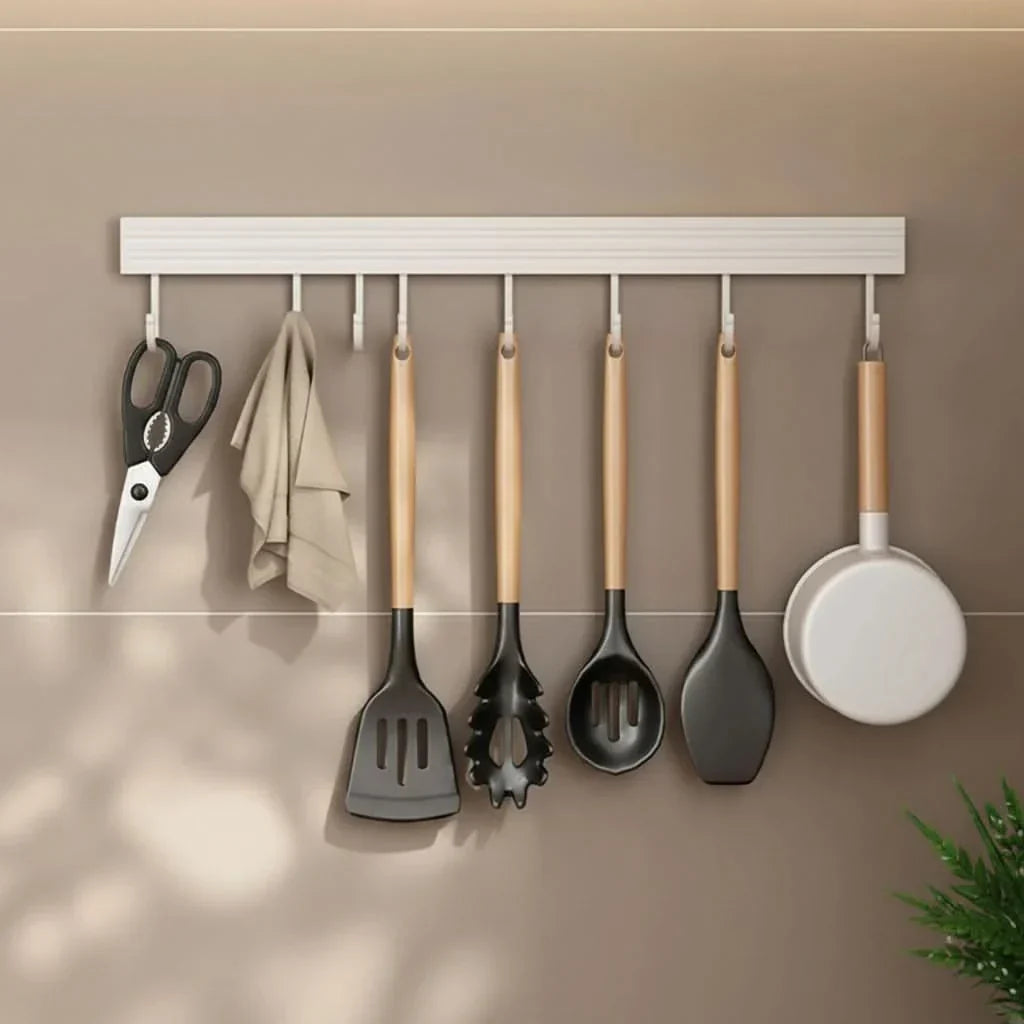 Kitchen Utensil Rack No-Drill Wall-Mounted Rust-Resistant