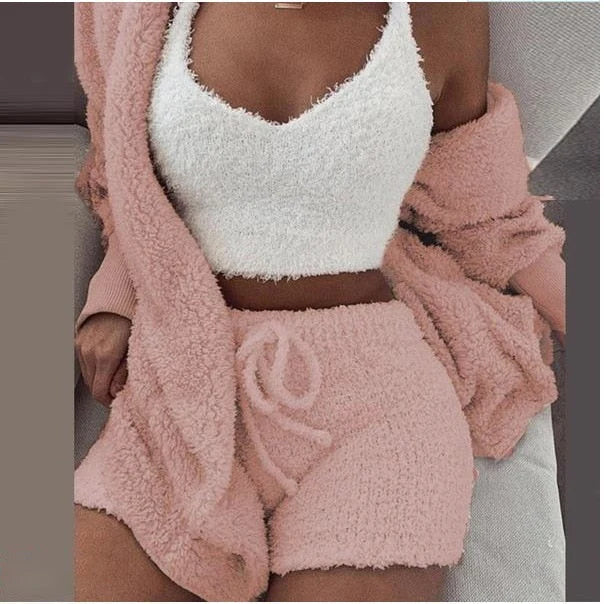 Knit Lounge Set Soft Lightweight 3-Piece Set