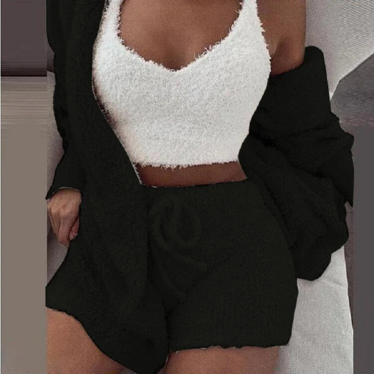 Knit Lounge Set Soft Lightweight 3-Piece Set