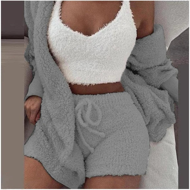 Knit Lounge Set Soft Lightweight 3-Piece Set