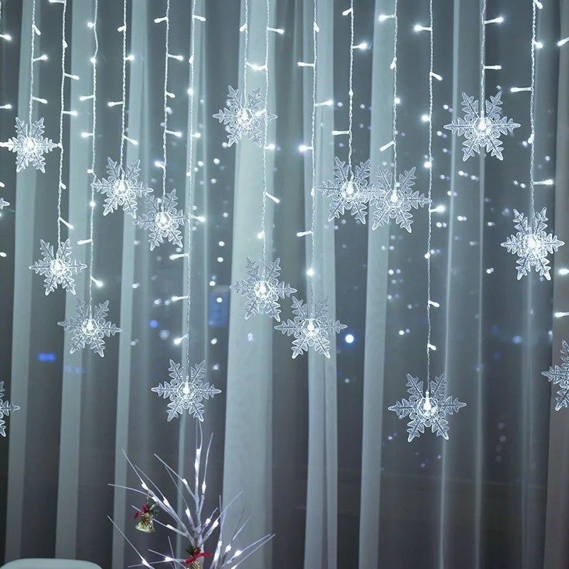 LED Light Curtain Remote Control USB Battery Solar Powered