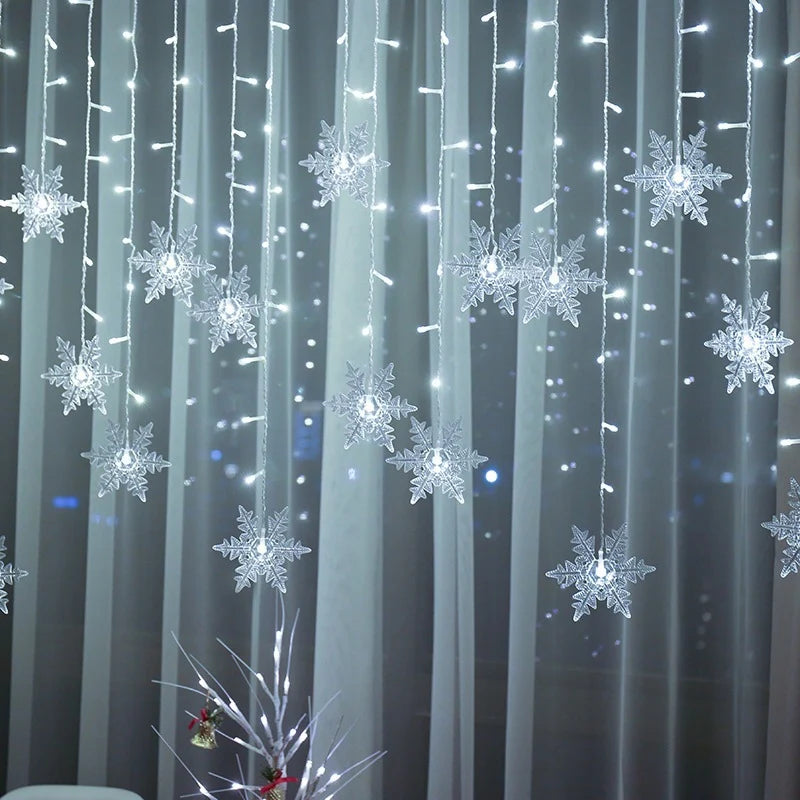 LED Light Curtain Remote Control USB Battery Solar Powered