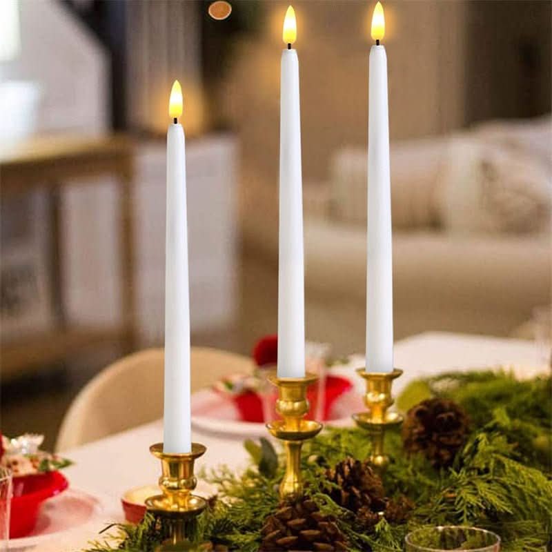 LED Taper Candles Flameless Remote Control Dimmable