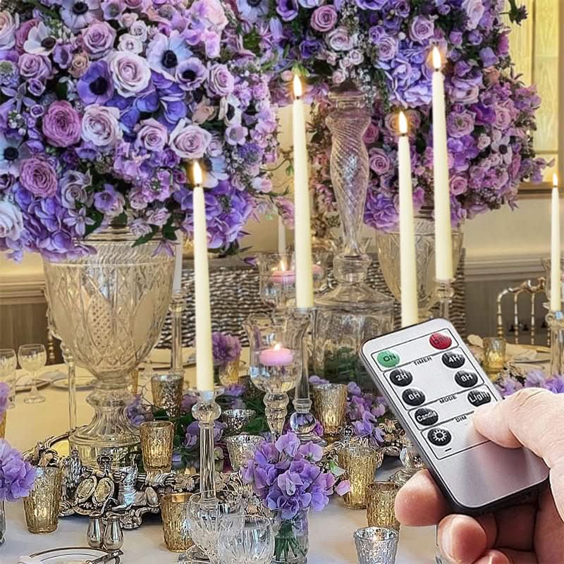 LED Taper Candles Flameless Remote Control Dimmable