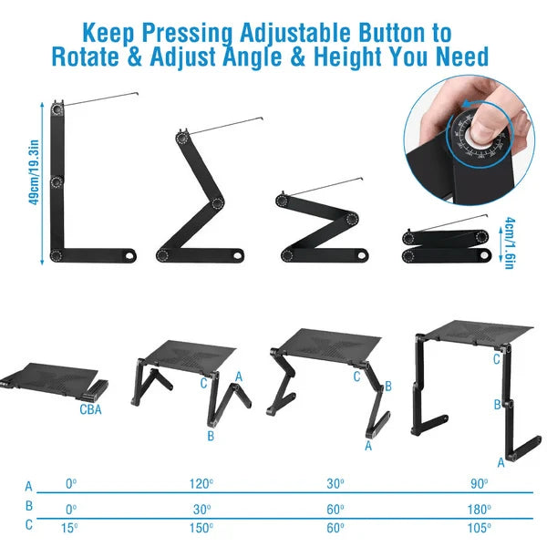 Laptop Stand Adjustable Rotating With Removable Mouse Pad