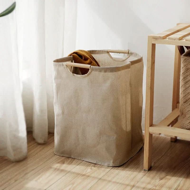 Laundry Basket Cotton And Linen Foldable With Carry Handles