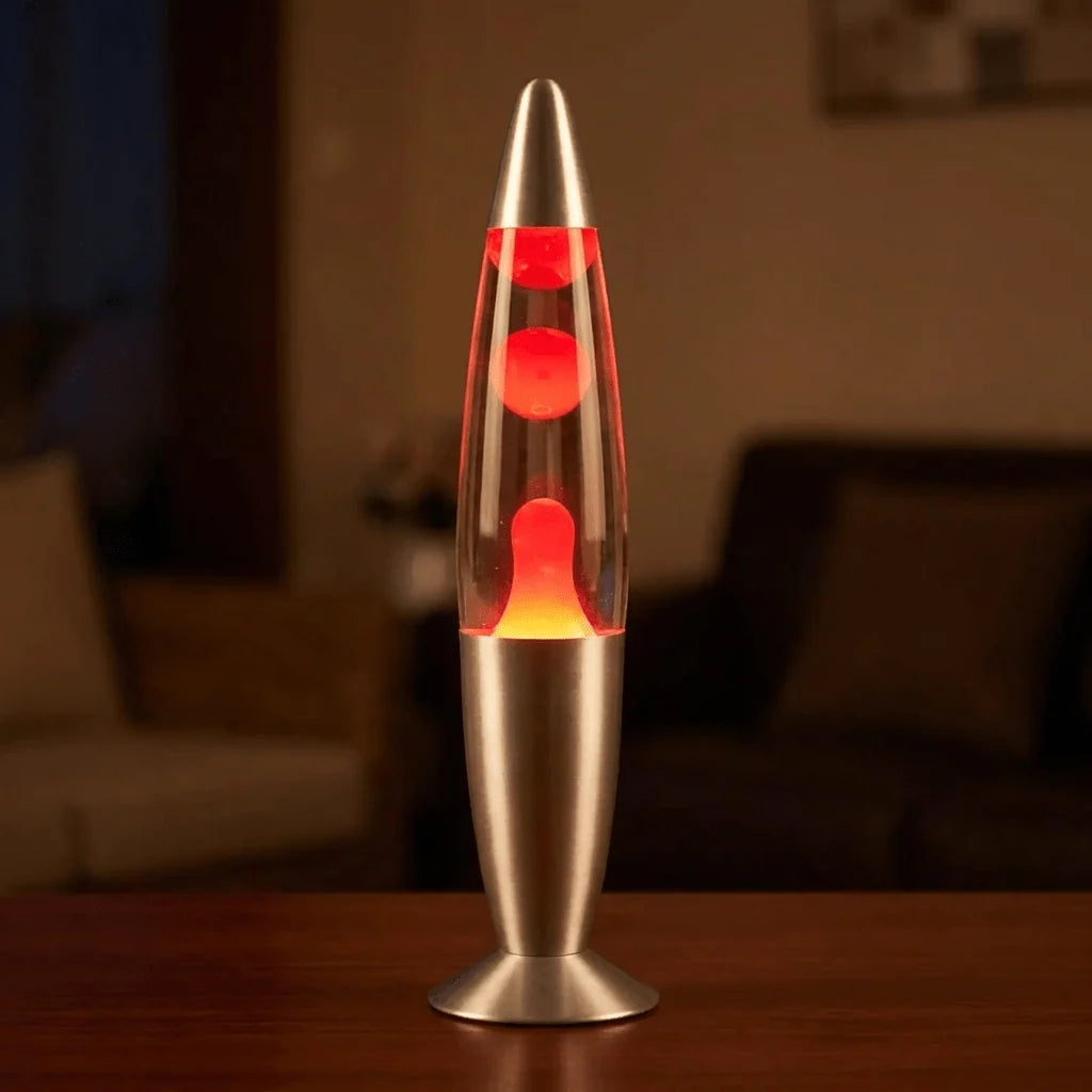 Lava Lamp Flowing Wax Warm LED Light Compact Base