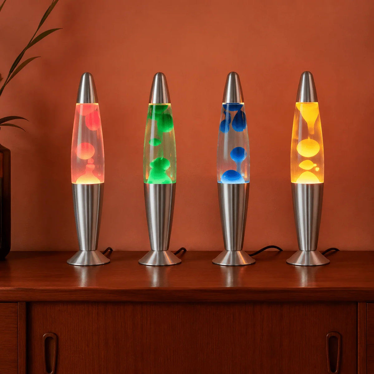 Lava Lamp Flowing Wax Warm LED Light Compact Base