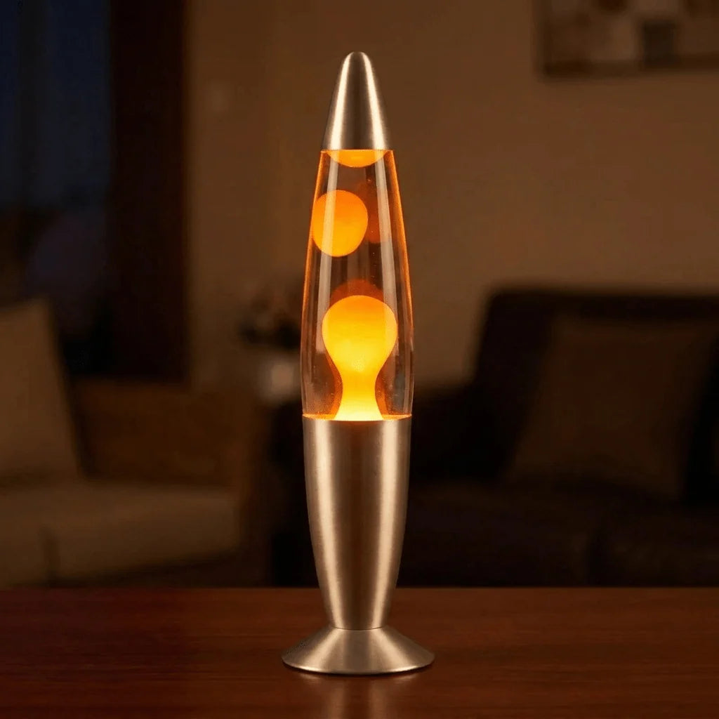 Lava Lamp Flowing Wax Warm LED Light Compact Base