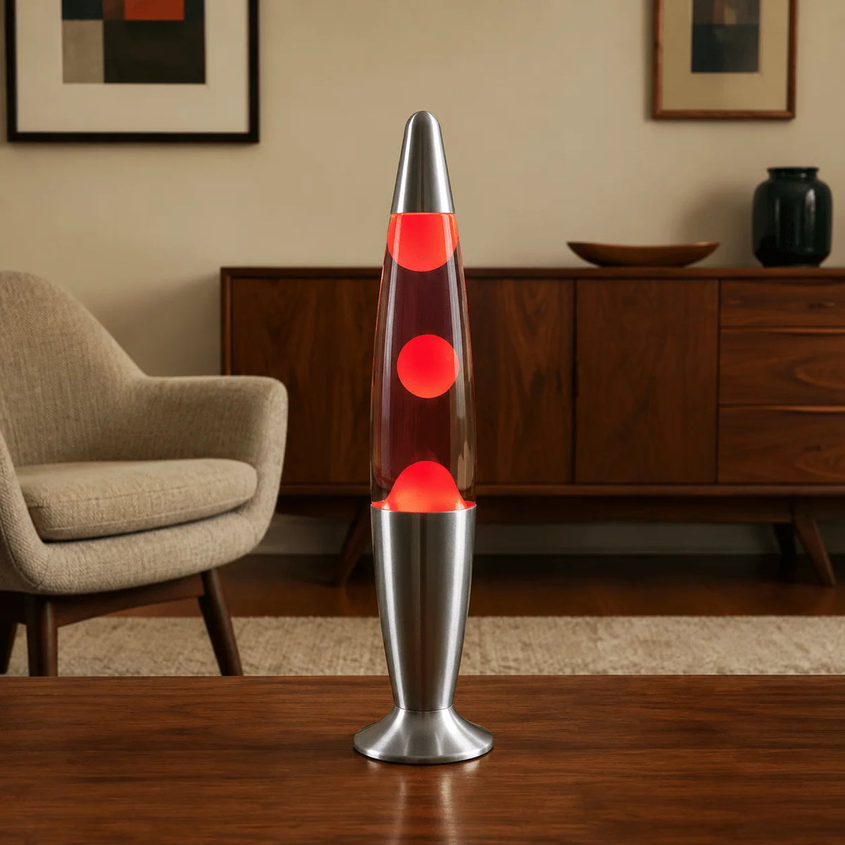 Lava Lamp Flowing Wax Warm LED Light Compact Base