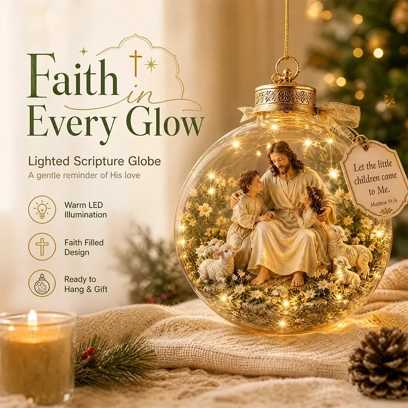 Lighted Christian Ornament Scripture Keepsake 8 Designs