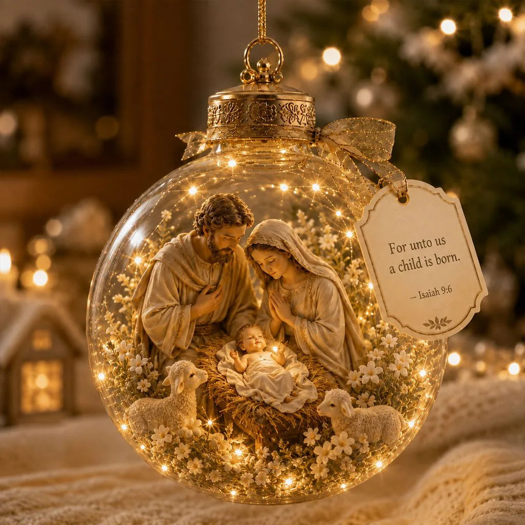 Lighted Christian Ornament Scripture Keepsake 8 Designs