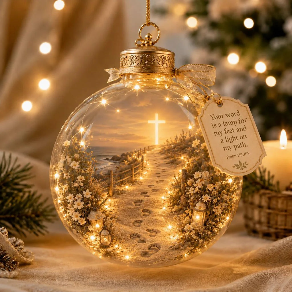 Lighted Christian Ornament Scripture Keepsake 8 Designs