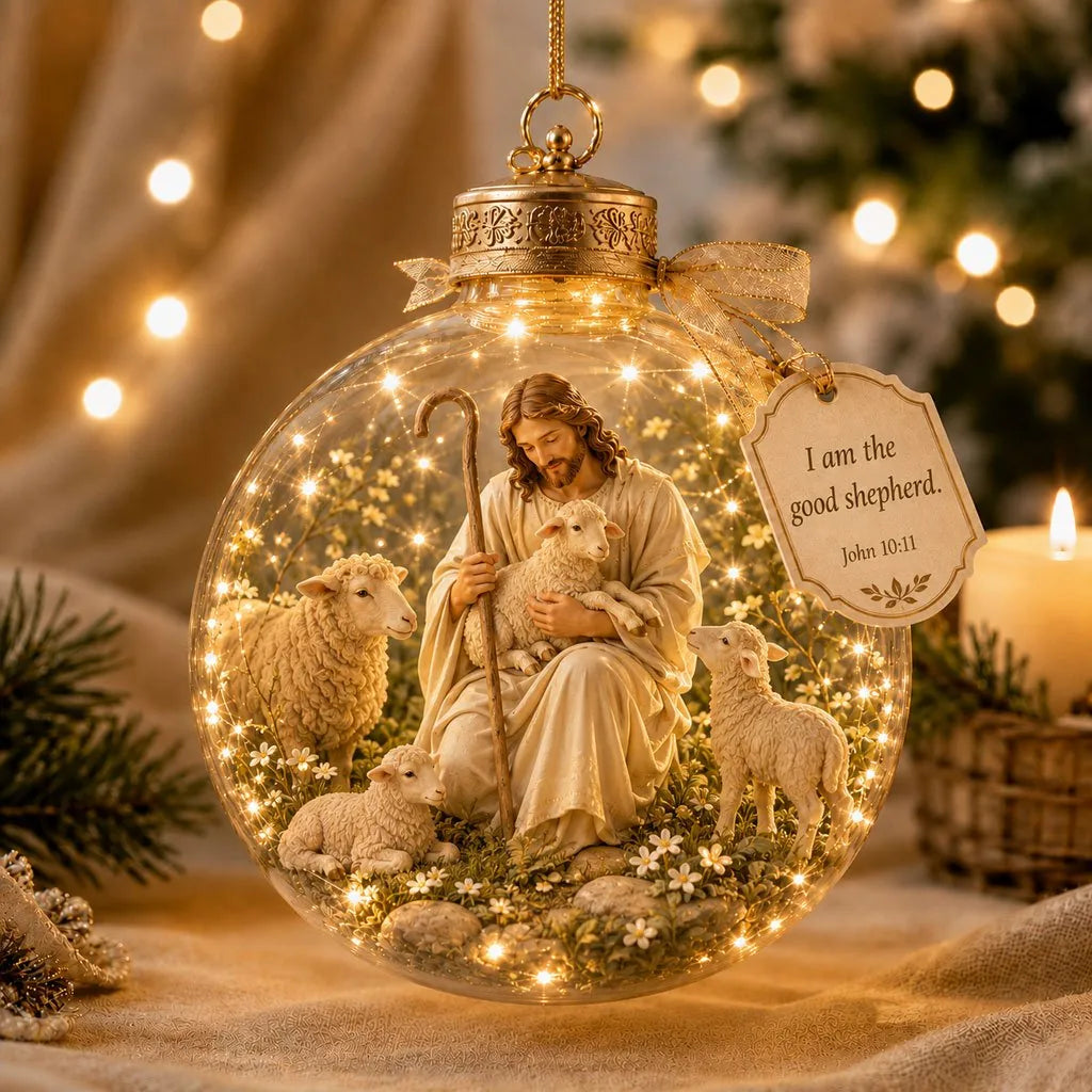 Lighted Christian Ornament Scripture Keepsake 8 Designs