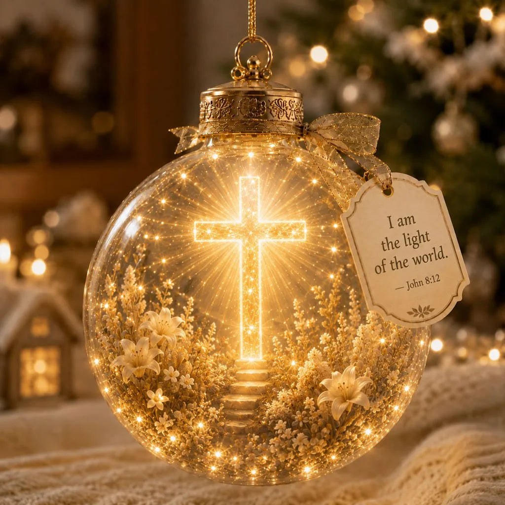Lighted Christian Ornament Scripture Keepsake 8 Designs
