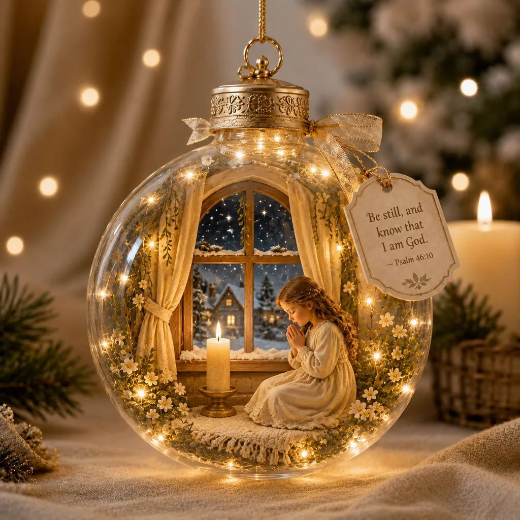 Lighted Christian Ornament Scripture Keepsake 8 Designs
