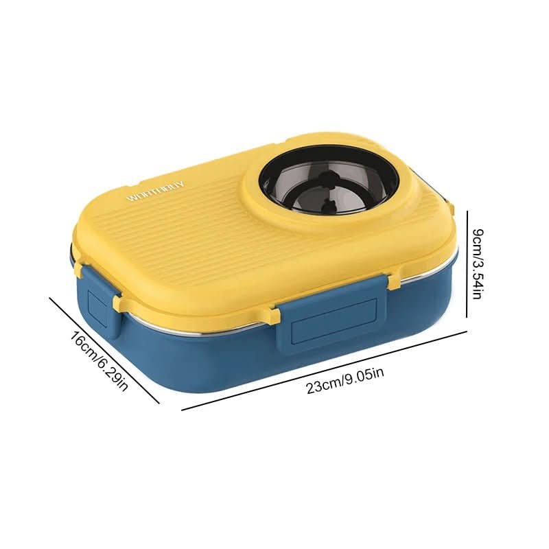 Lunch Box Leak-Proof Lid 3 Compartments Stainless Steel Interior