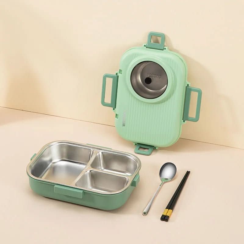 Lunch Box Leak-Proof Lid 3 Compartments Stainless Steel Interior
