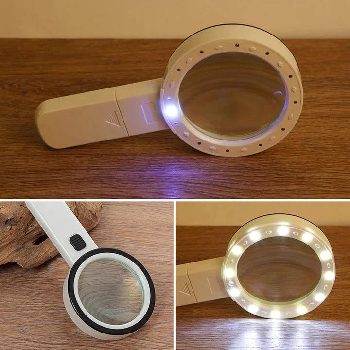 Magnifying Glass 30X LED Illumination Scratch-Resistant Lens