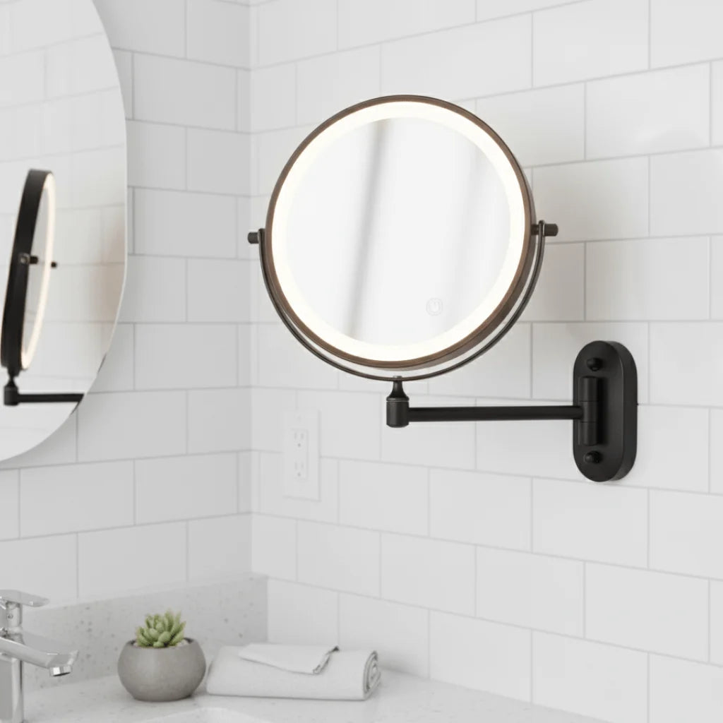 Makeup Mirror Dimmable LED Rechargeable 3×–10× Magnification