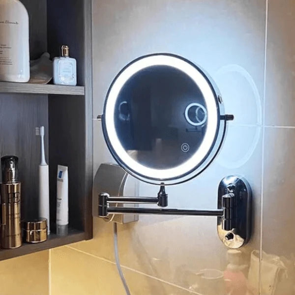 Makeup Mirror Dimmable LED Rechargeable 3×–10× Magnification
