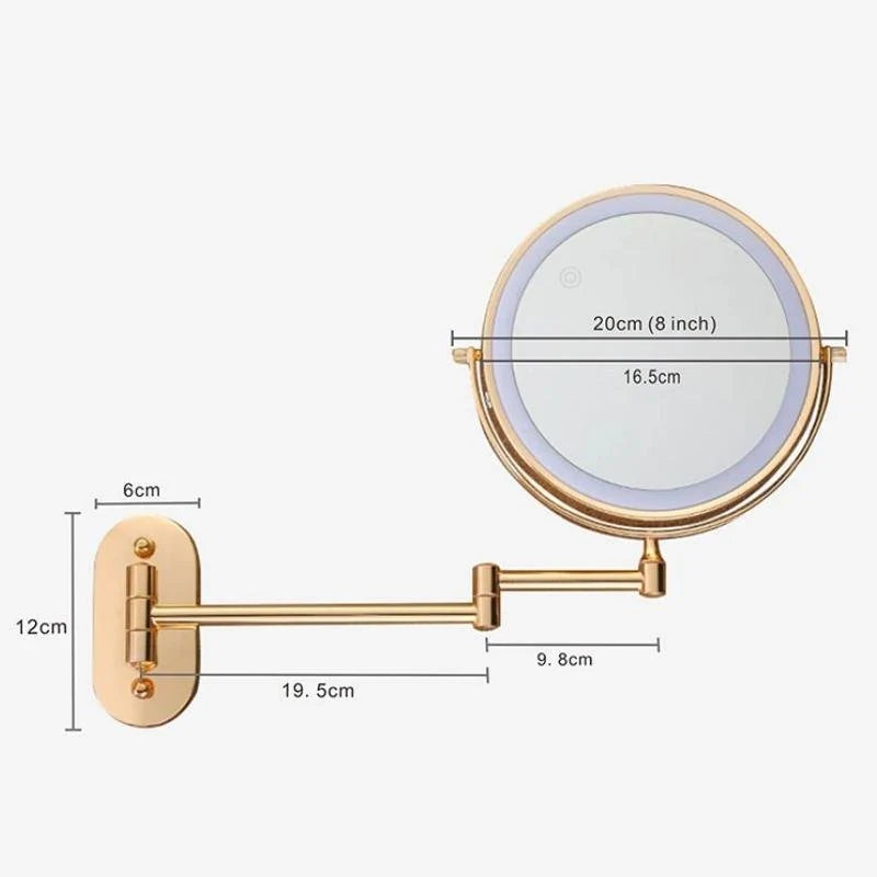 Makeup Mirror LED Ring Light Rechargeable 3×–10× Magnification
