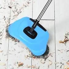 Manual Floor Sweeper Cordless Quiet 360° Rotating Brushes