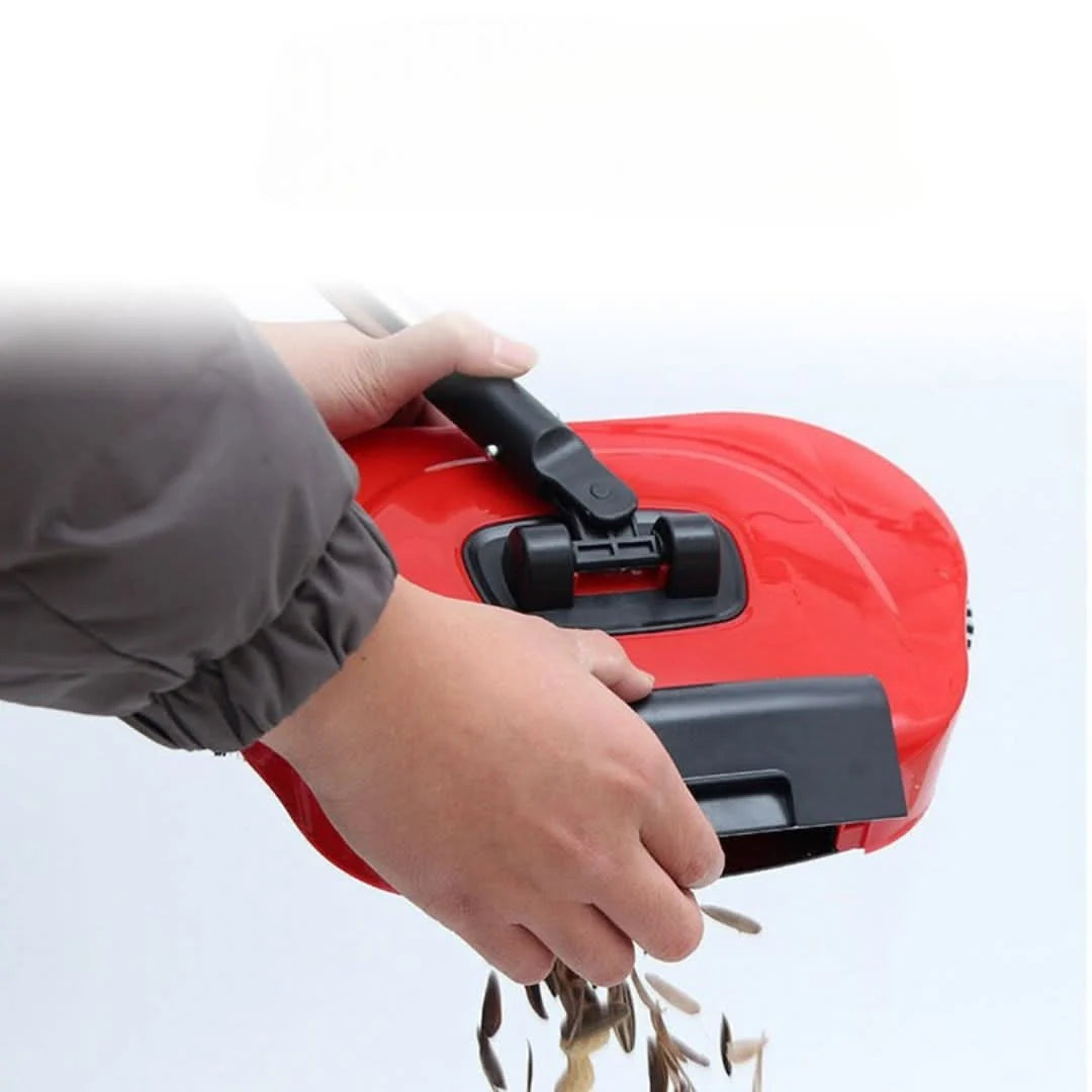 Manual Floor Sweeper Cordless Quiet 360° Rotating Brushes