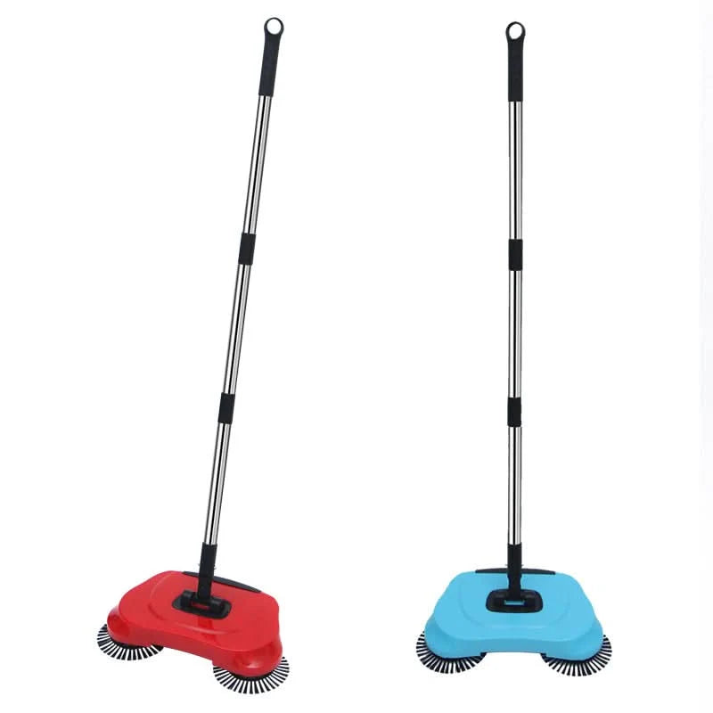 Manual Floor Sweeper Cordless Quiet 360° Rotating Brushes