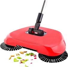 Manual Floor Sweeper Cordless Quiet 360° Rotating Brushes