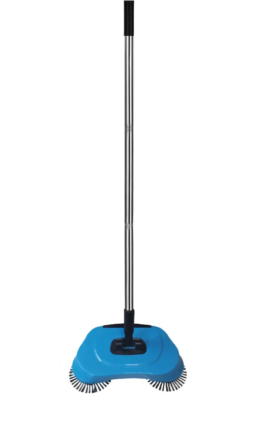 Manual Floor Sweeper Cordless Quiet 360° Rotating Brushes