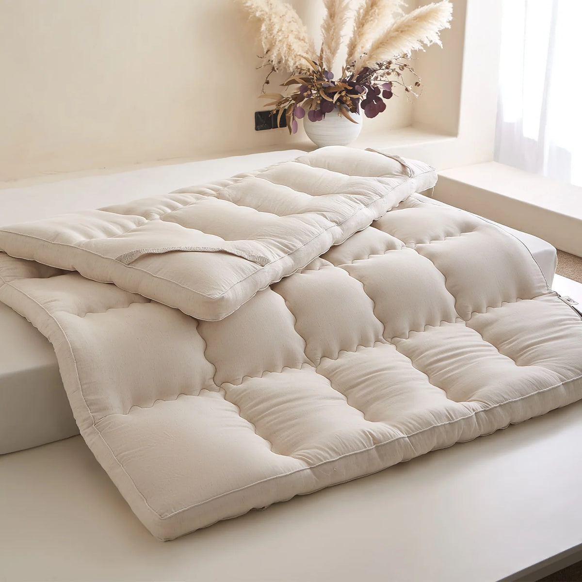 Mattress Topper Thick Tufted Cotton Cover