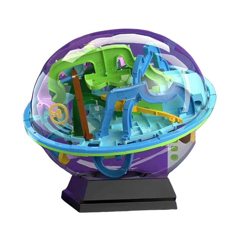 Maze Puzzle Ball Transparent Numbered Paths Four Difficulty Levels