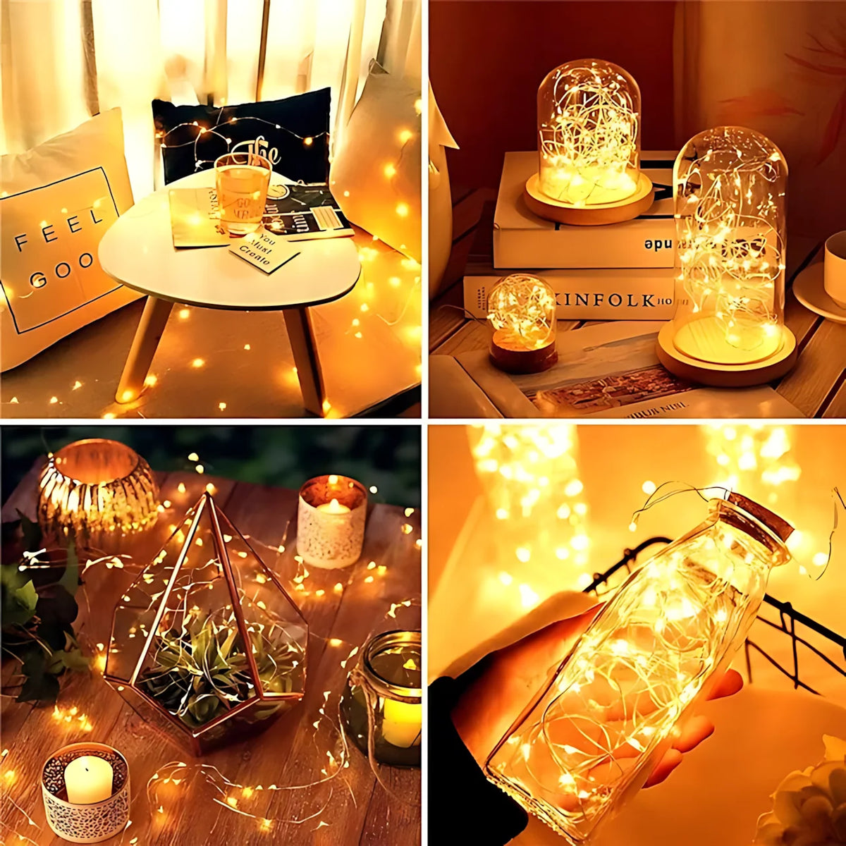 Mini LED String Lights Flexible Waterproof Set of 100
