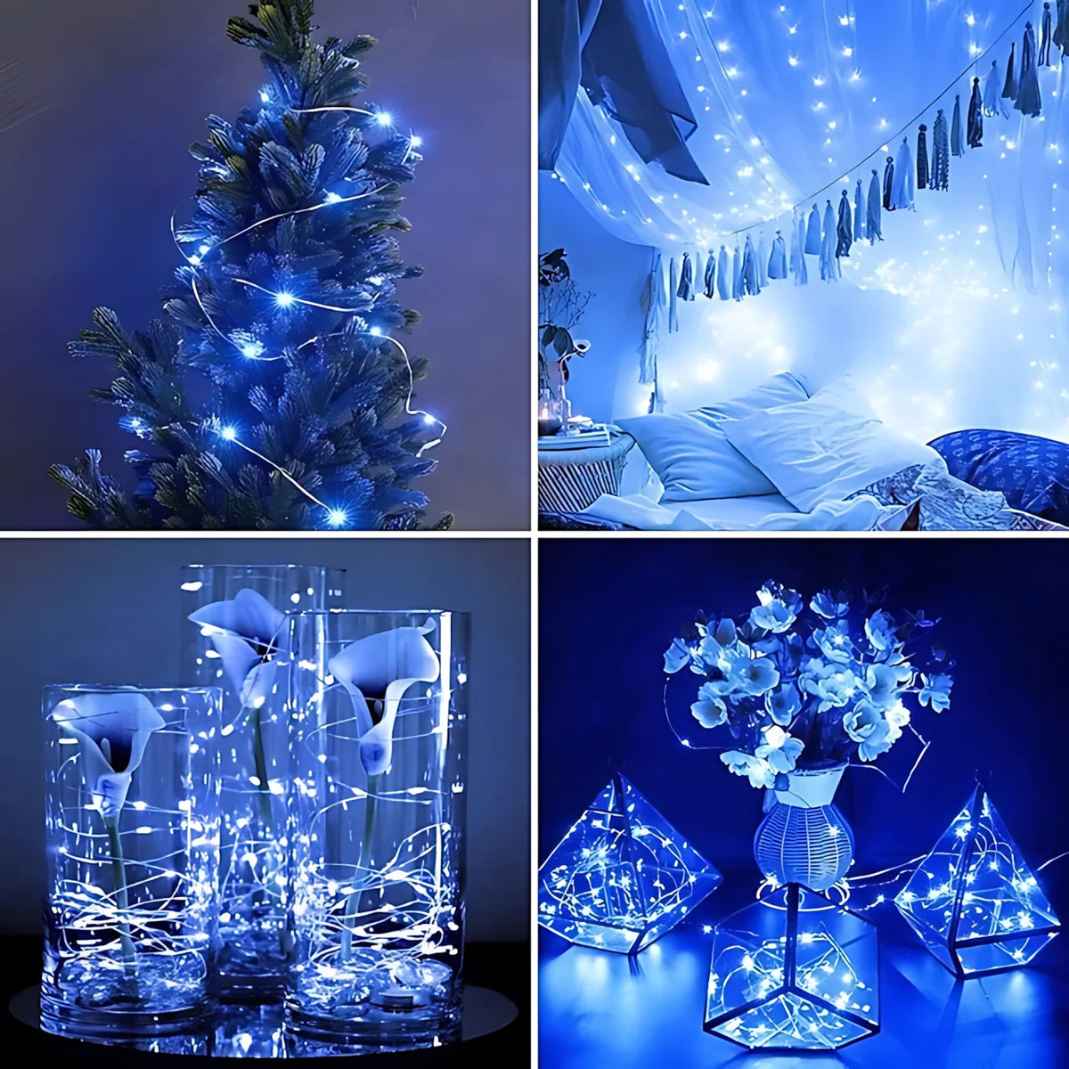 Mini LED String Lights Flexible Waterproof Set of 100