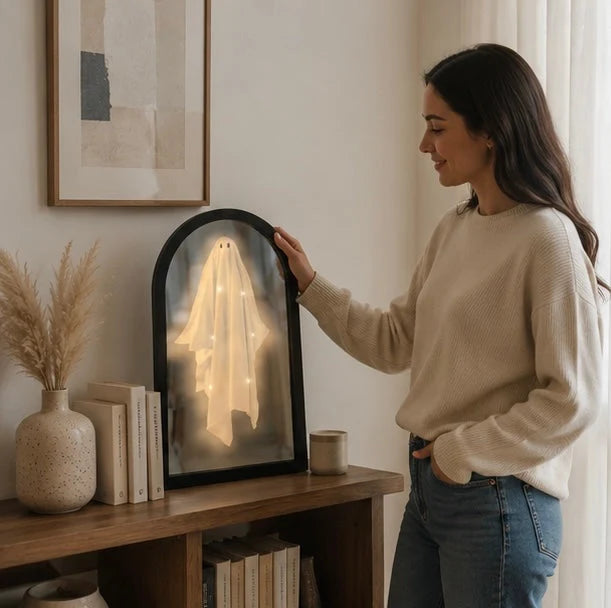 Mirror Holographic Floating Ghost Warm LED Lighting