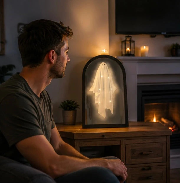 Mirror Holographic Floating Ghost Warm LED Lighting