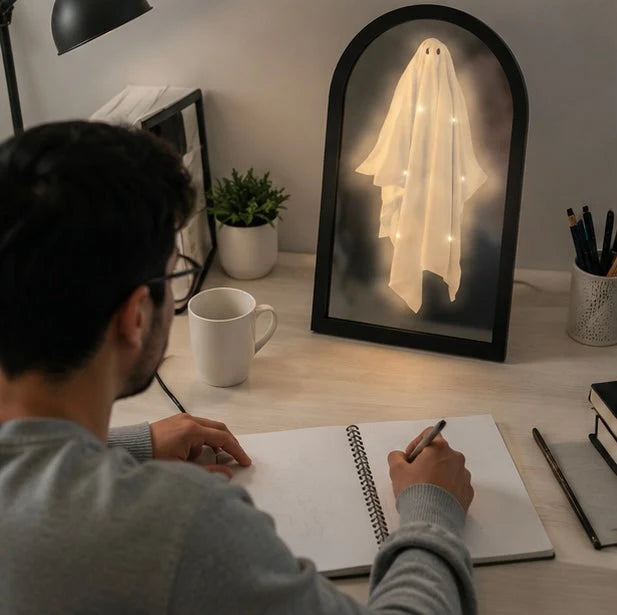 Mirror Holographic Floating Ghost Warm LED Lighting